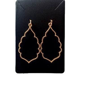 NEW Moroccan Gold Filigree Hoop Earrings Drops